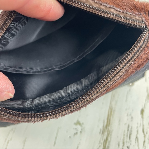 Bono Rocks Brown Cowhide Rhinestone Embellished Fur Crossbody/Belt‎ Bag - Picture 11 of 16